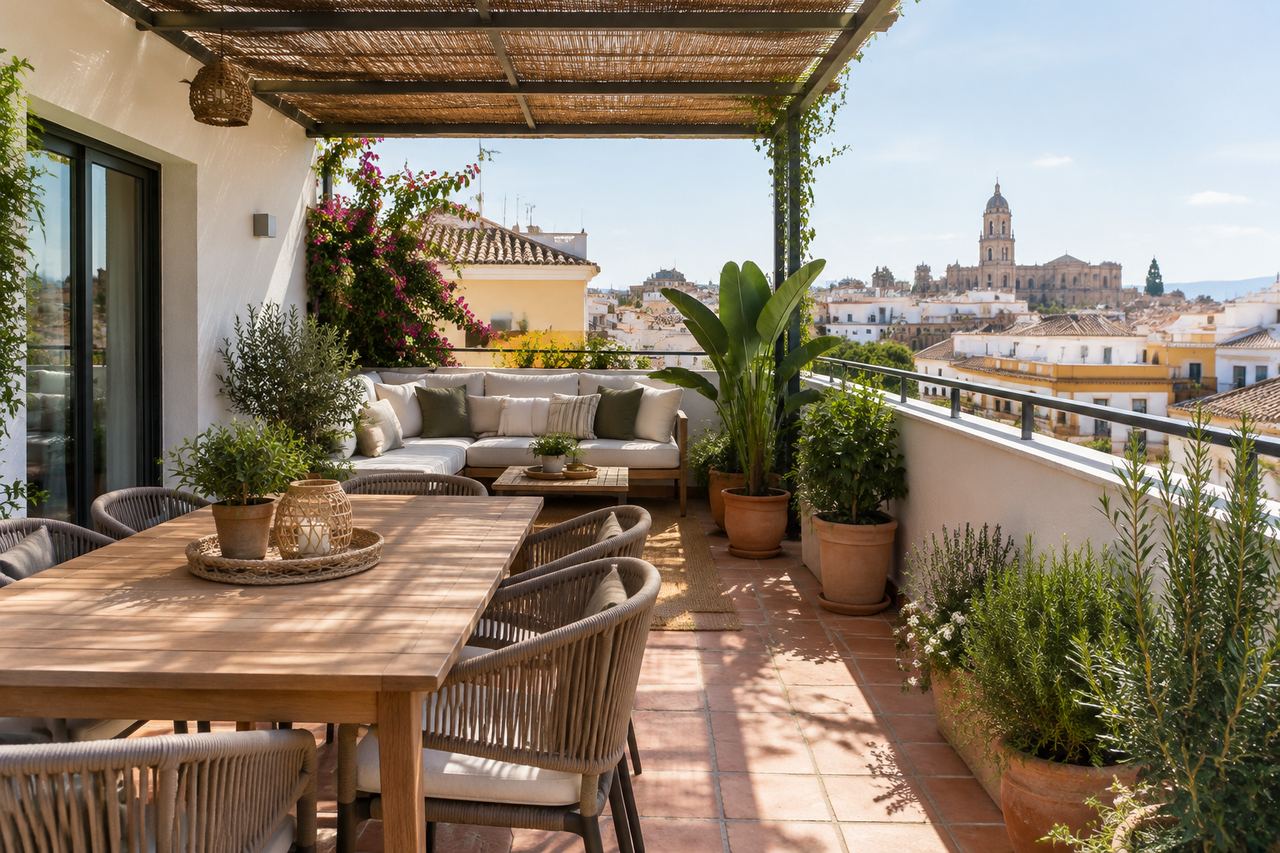 Terrazas y balcones: el metro más cotizado de la casa se diseña para el clima